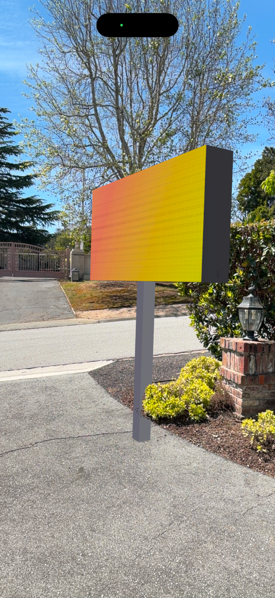 AR preview of a display on the customer property