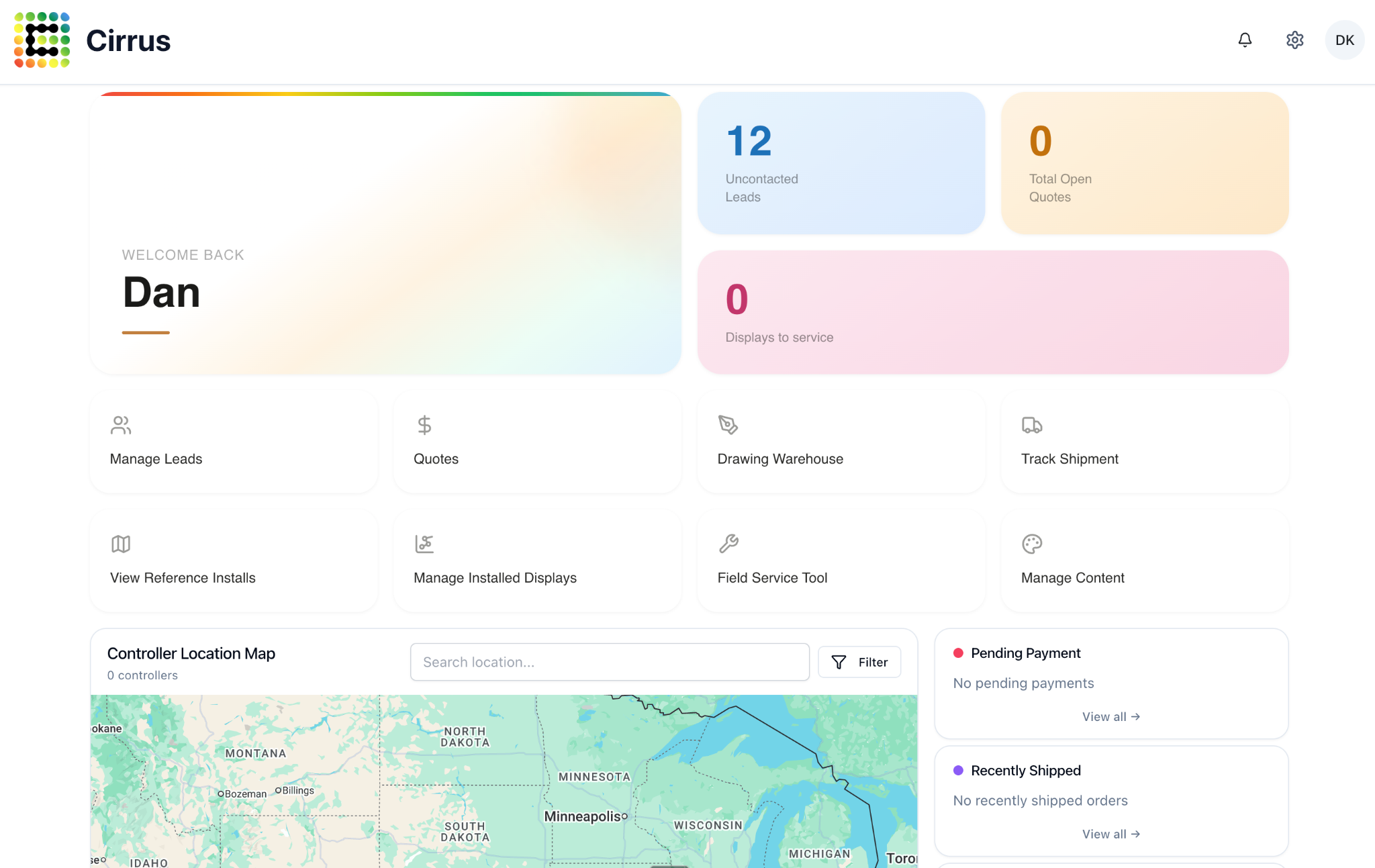 The Cirrus Edge partner dashboard