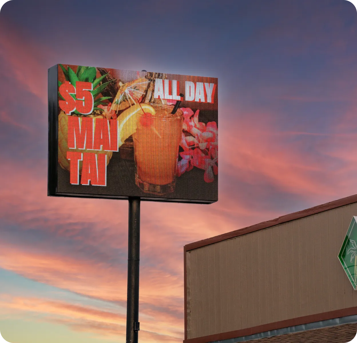 Restaurant LED menu display