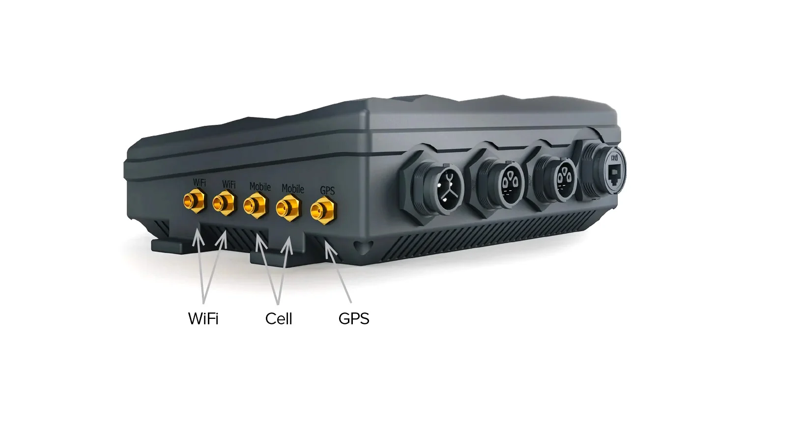 Cirrus controller antenna ports labeled WiFi, Mobile, and GPS