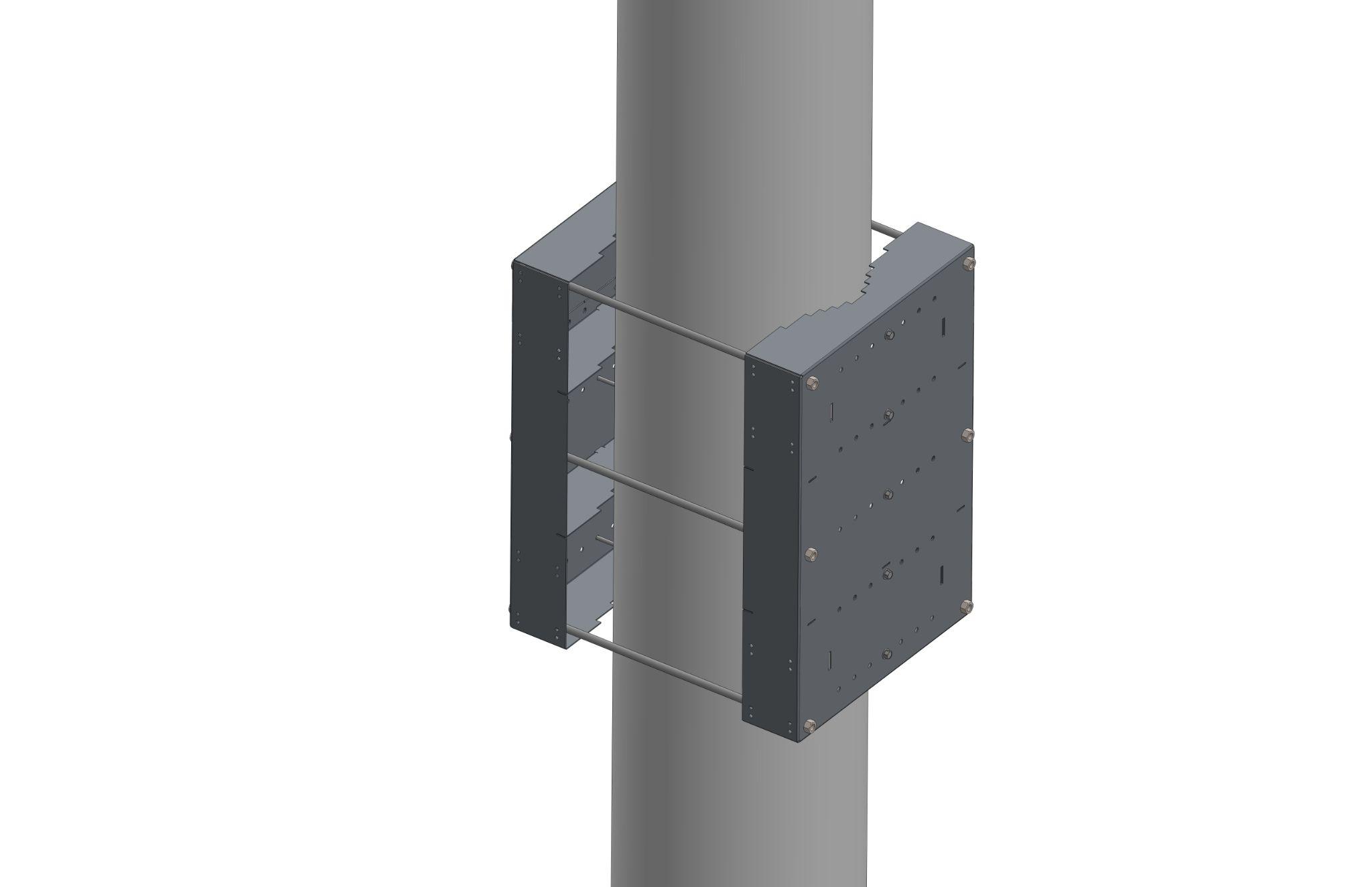 Bracket on a 12 inch round pole