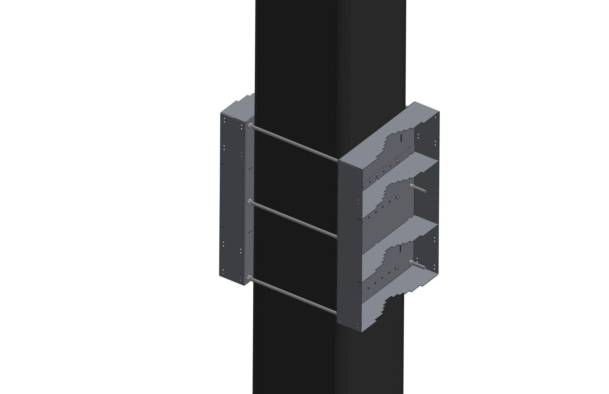 Bracket on a 6 inch round pole