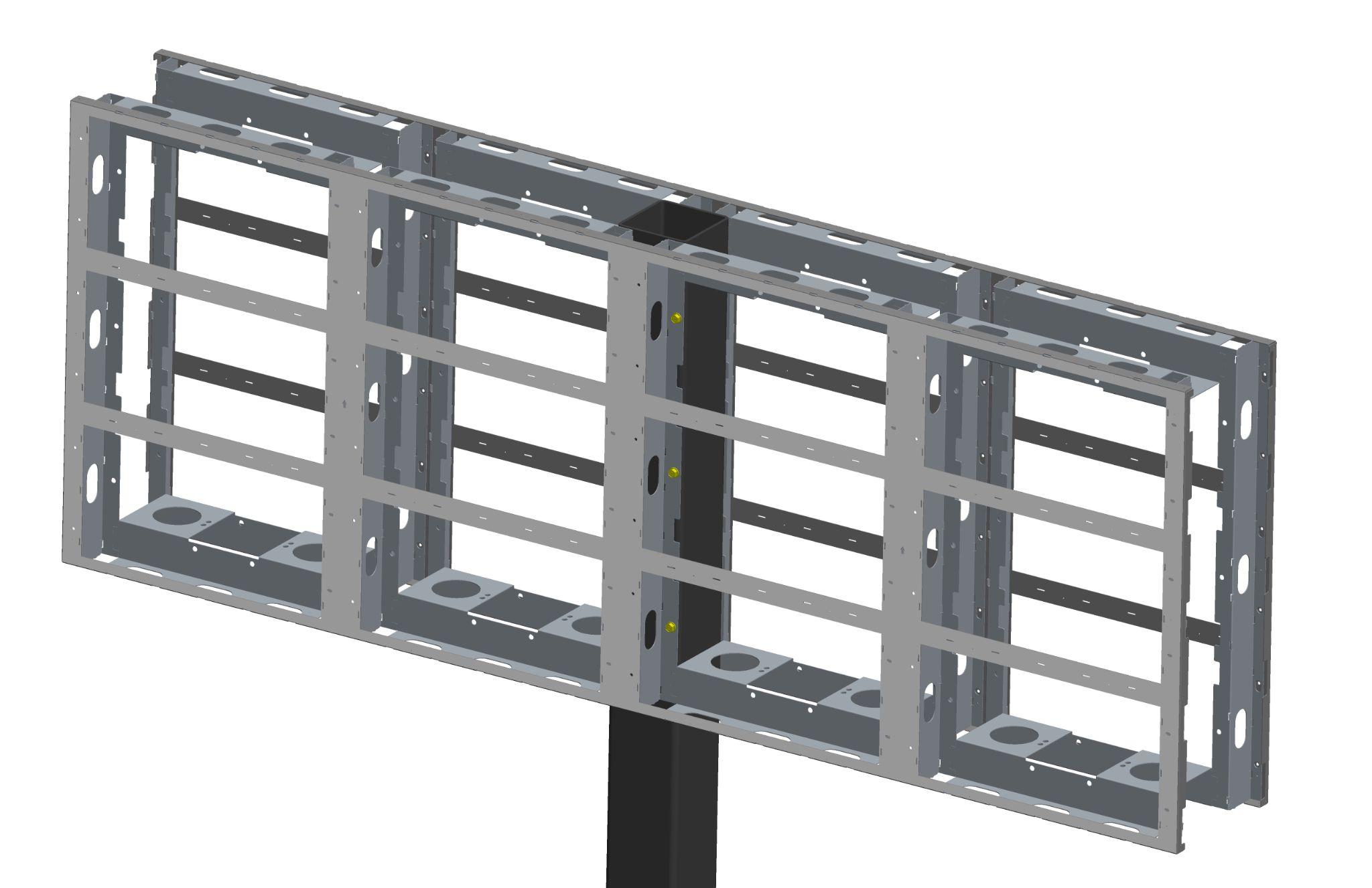 Cabinet mounting structure for a 6 foot wide sign