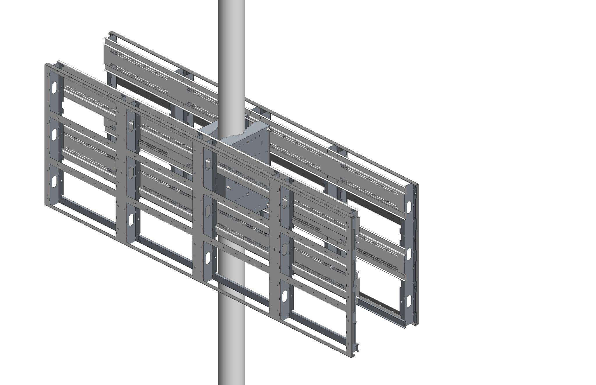 Retrofit frames hung on the bracket of a single pole